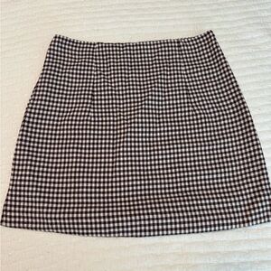 Princess Polly Brown and White Gingham Mini Skirt